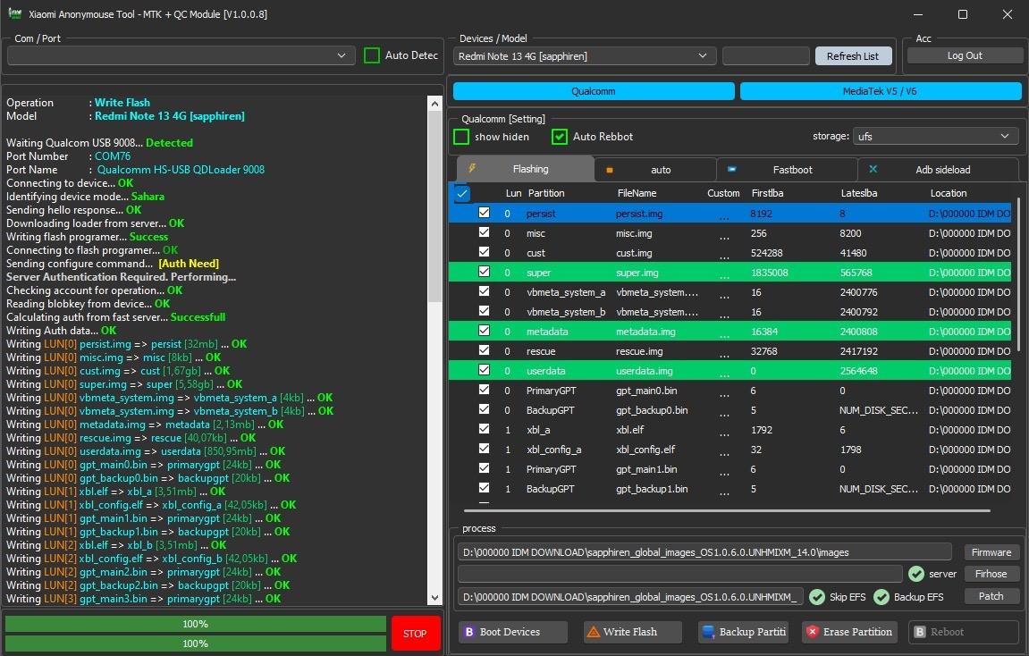 Anonymous Tool [AUTO API ] EXISTING USER (AUTH - FRP - FLASH)